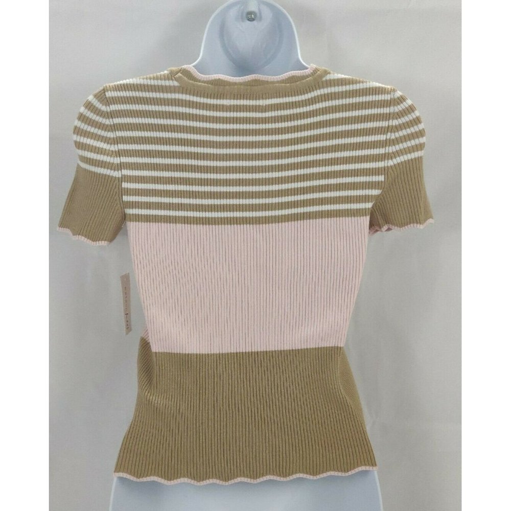 Maison Jules Womens Top XS Beige London Printed - Picture 5 of 15